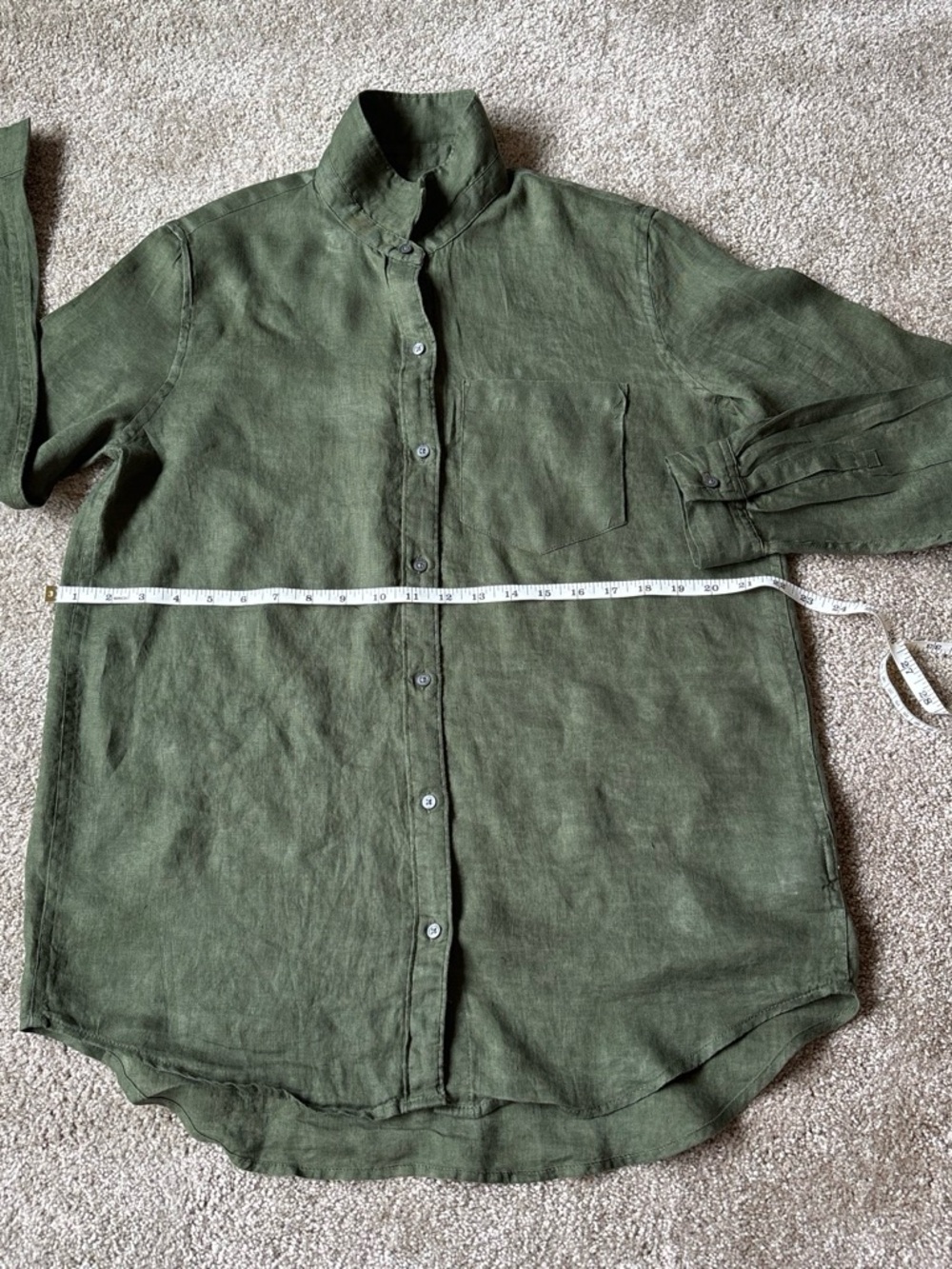 GAP Olive Green Long Sleeve Button Front Top